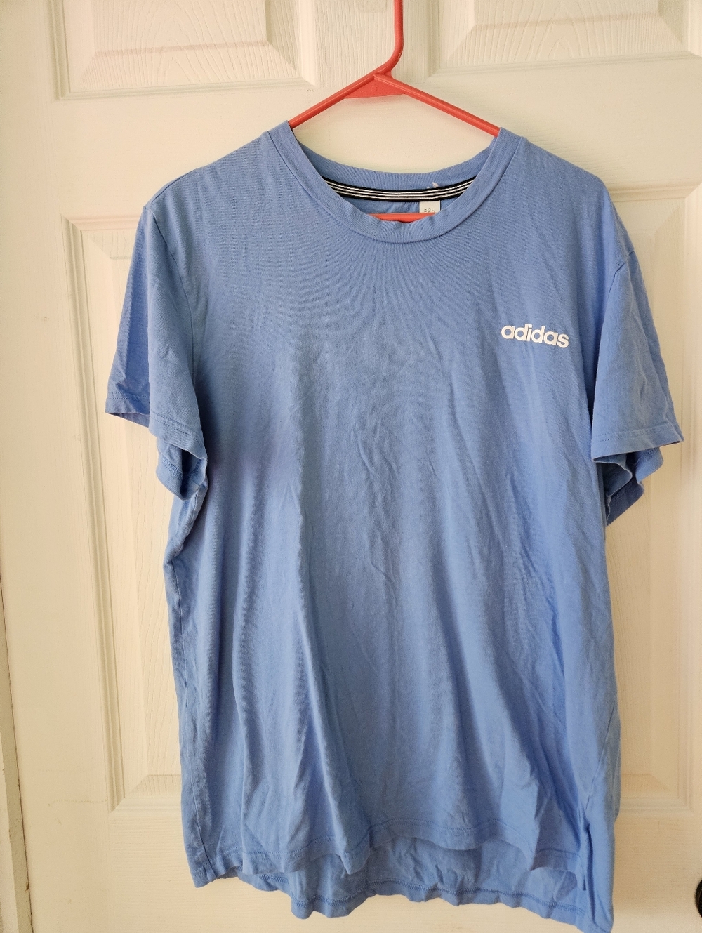 Adidas Womens Light Blue Logo Crew Neck T-Shirt